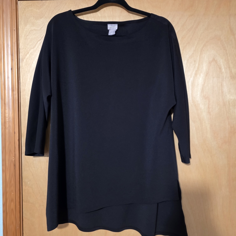 Chico's Black Asymmetrical Hem Tunic
